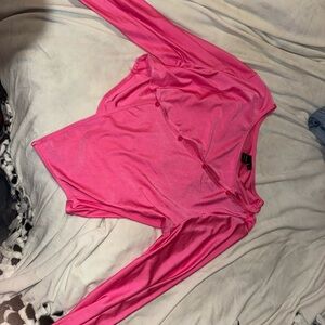 SHEIN Fuchsia Button Down Shirt
